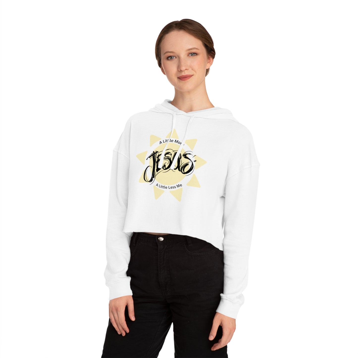 Sunshine Jesus Cropped Hooded Sweatshirt | Cute Spiritual Apparel, Trendy Hoodie, Christian Gift, Faith-Based Fashion