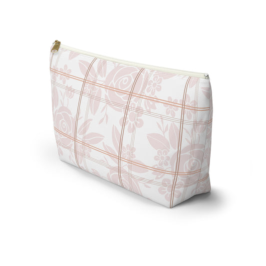 Floral patterned pouch on a white background