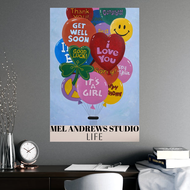 Colorful Balloon Greeting Posters | Cheerful Wall Art | Christian Celebration