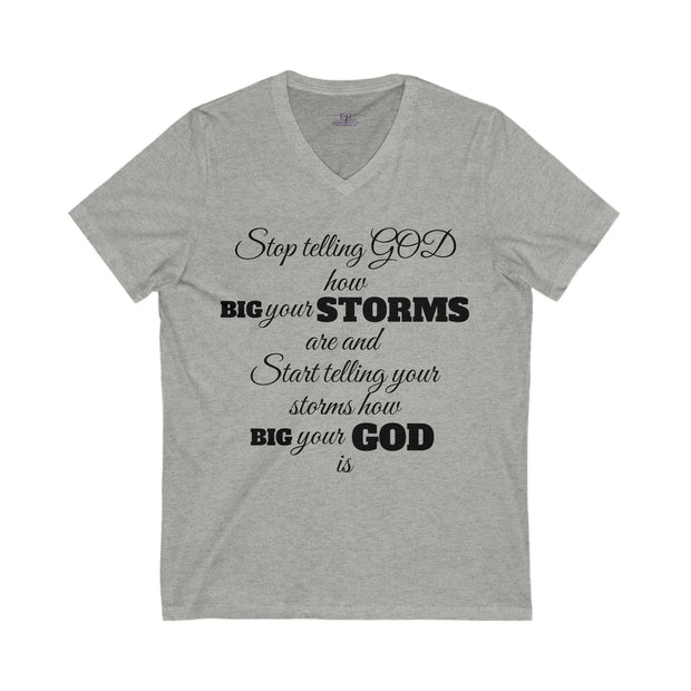 Gray t-shirt with motivational quote on a white background