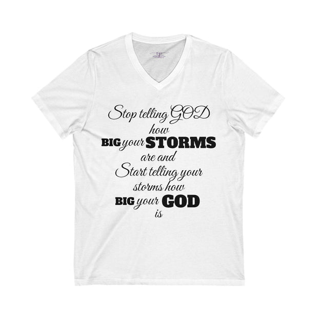 White t-shirt with motivational quote on a white background