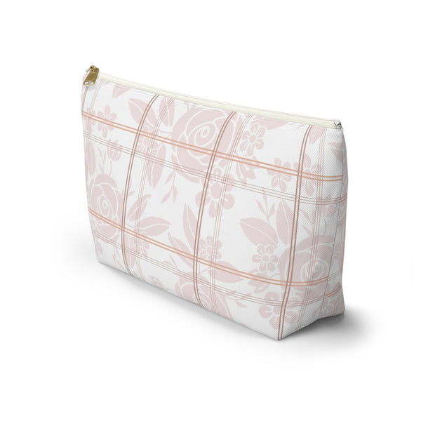 Floral patterned pouch on a white background