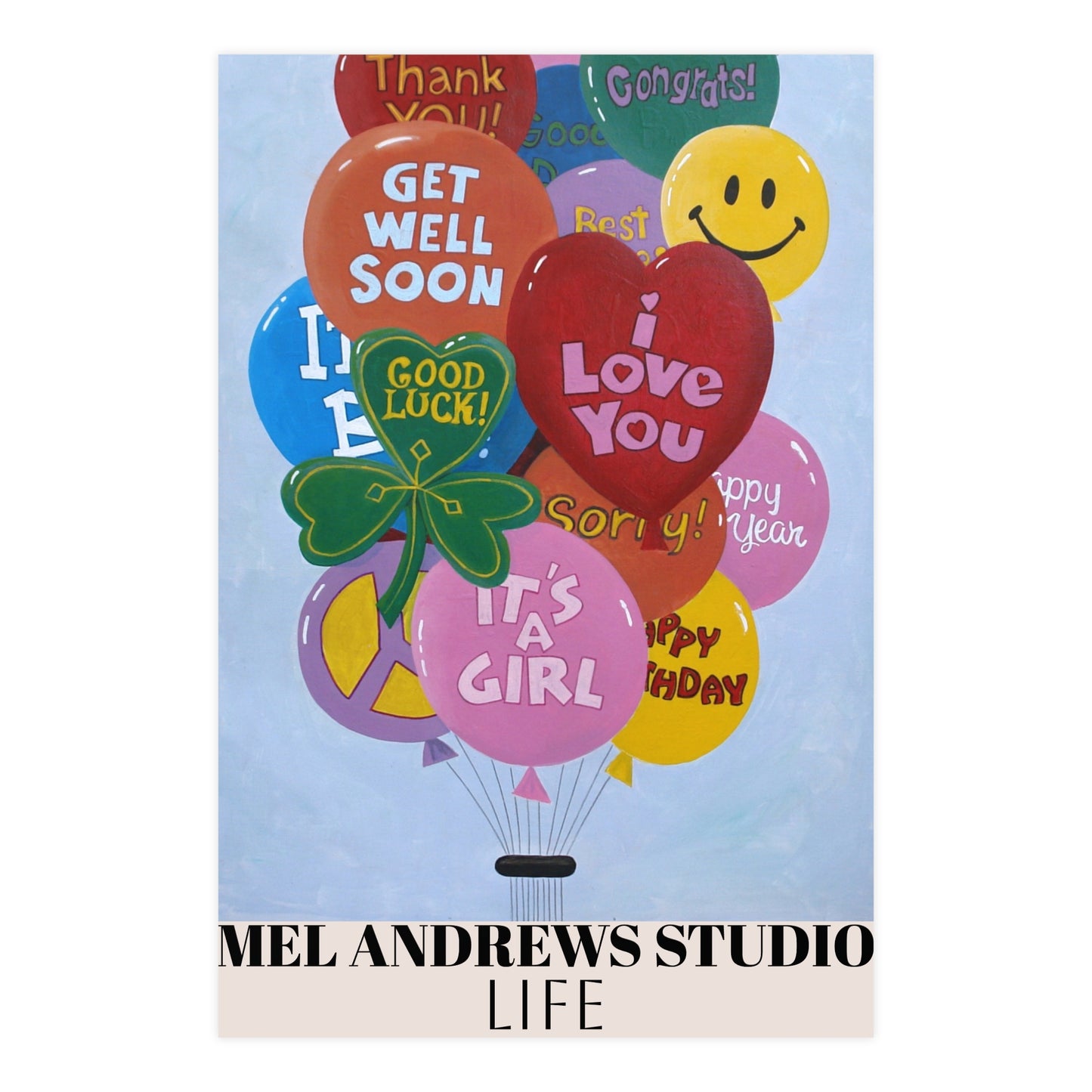 Colorful Balloon Greeting Posters | Cheerful Wall Art | Christian Celebration