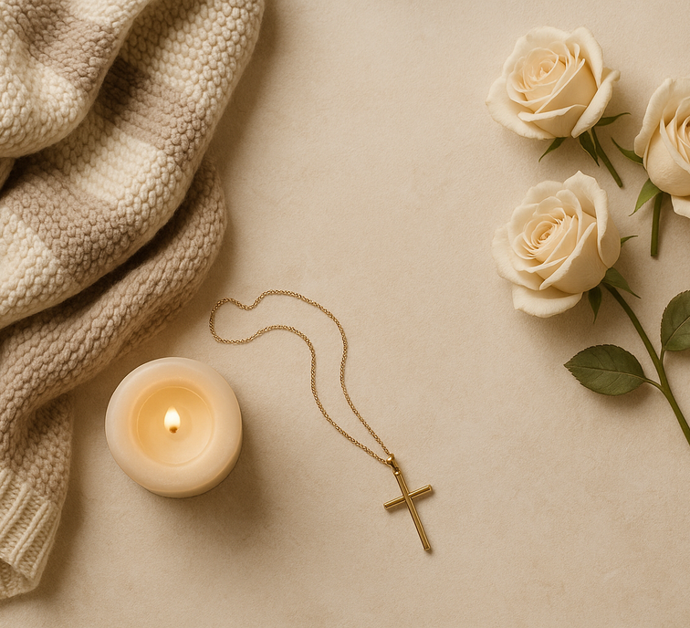 Complementary faith-inspired image with neutral beige tones