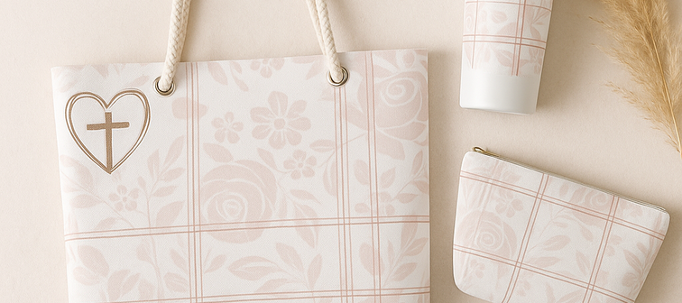 Plaid Gift Set - Tote, Cosmetic Bag & Tumbler